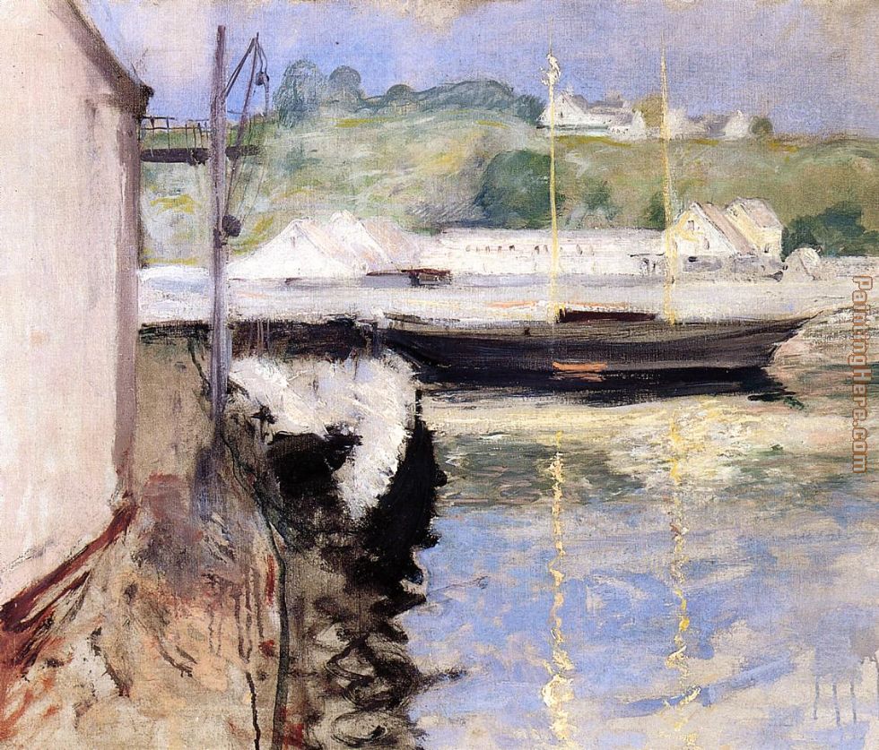Sheds and Schooner Gloucester painting - William Merritt Chase Sheds and Schooner Gloucester art painting